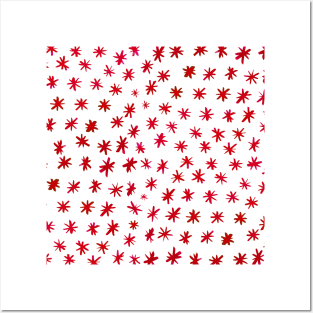 Watercolor stars - red Posters and Art